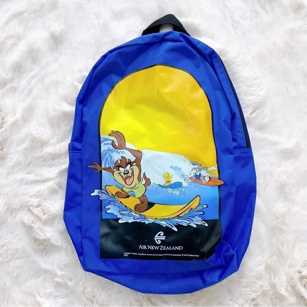 Vintage Air New Zealand x loony toons Kids Backpack blue travel bag